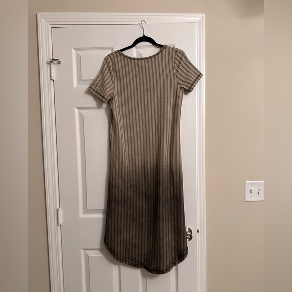 Oddy T-shirt Distressed Dress High Low Striped Design Brand New With Tags Size M - Picture 2 of 3